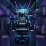 silla gamer con vibracion lumbar color negro