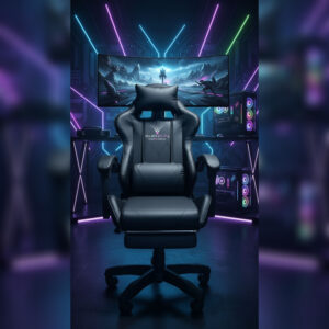 silla gamer con vibracion lumbar color negro