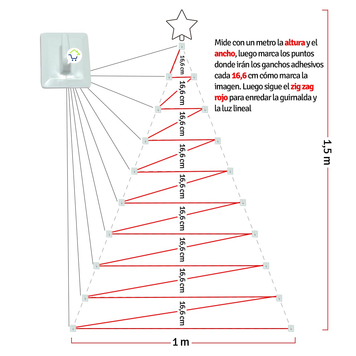 Arbol De Navidad Plegable Luces 1.5mtros - Image 2