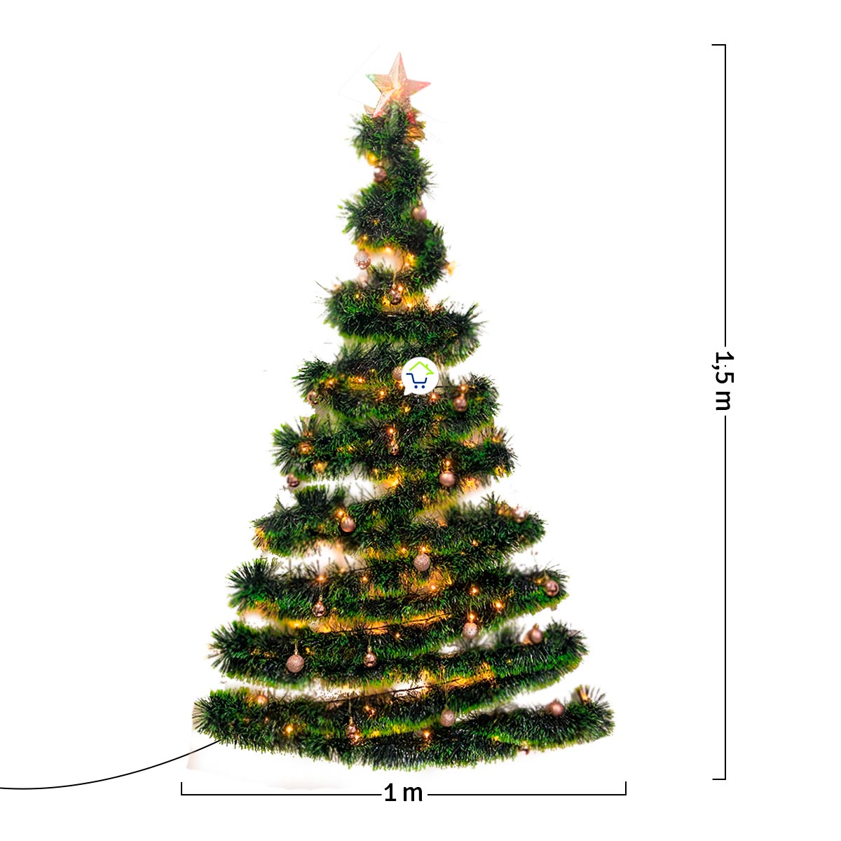 Arbol De Navidad Plegable Luces 1.5mtros - Image 3